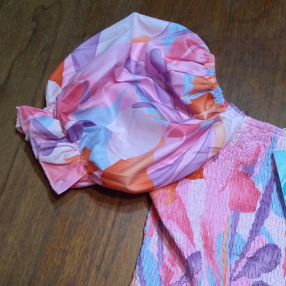 NWT Sissyaki Size M Pink, Purple, Short Sleeve Dress, Full Tiered Skirt,… - Picture 7 of 10